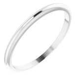 Sterling Silver 1.5 mm Half Round Band Size 8