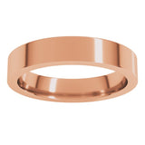 10K Rose Gold 4 mm Comfort-Fit Flat Band Size 6.5