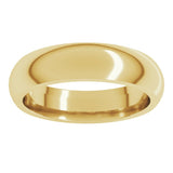 10K Yellow Gold 5 mm Comfort-Fit Half Round Band Size 13