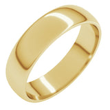 10K Yellow Gold 5 mm Lightweight Half Round Band Size 11
