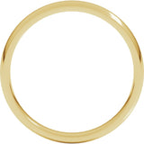 14K Yellow Gold 3 mm Lightweight Comfort-Fit Half Round Band Size 11