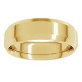 10K Yellow Gold 6 mm Beveled-Edge Comfort-Fit Flat Band Size 8.5