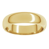 18K Yellow Gold 5 mm Half Round Band Size 7