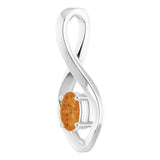 14K White Gold 6x4 mm Oval Natural Citrine Pendant