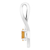 14K White Gold 6x4 mm Oval Natural Citrine Pendant