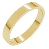 14K Yellow Gold 3 mm Flat Band Size 9.5