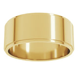 14K Yellow Gold 8 mm Stepped-Edge Flat Band Size 10.5