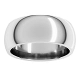 14K White Gold 8 mm Comfort-Fit Half Round Band Size 11.5