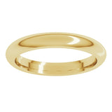 10K Yellow Gold 3 mm Comfort-Fit Half Round Band Size 4.5