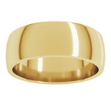 10K Yellow Gold 7 mm Lightweight Comfort-Fit Half Round Band Size 11