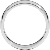 14K White Gold 7 mm Lightweight Comfort-Fit Half Round Band Size 10