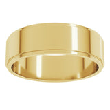 10K Yellow Gold 6 mm Stepped-Edge Flat Band Size 8