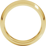 10K Yellow Gold 7 mm Comfort-Fit Half Round Band Size 5