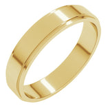 10K Yellow Gold 4 mm Stepped-Edge Flat Band Size 9.5