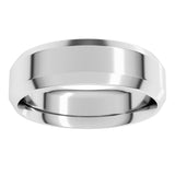 Platinum 6 mm Beveled-Edge Comfort-Fit Flat Band Size 9