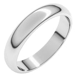 10K White Gold 4 mm Half Round Band Size 9.5