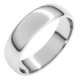 14K White Gold 5 mm Lightweight Half Round Band Size 7.5