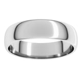 14K White Gold 5 mm Lightweight Half Round Band Size 7.5