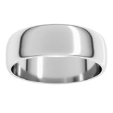 14K White Gold 6 mm Lightweight Half Round Band Size 9