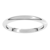 14K White Gold 2 mm Comfort-Fit Half Round Band Size 7