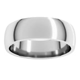 14K White Gold 6 mm Lightweight Comfort-Fit Half Round Band Size 8.5