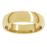 18K Yellow Gold 5 mm Lightweight Comfort-Fit Half Round Band Size 7