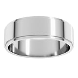 10K White Gold 6 mm Stepped-Edge Flat Band Size 10