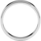 10K White Gold 6 mm Stepped-Edge Flat Band Size 11.5