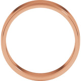 14K Rose Gold 6 mm Stepped-Edge Flat Band Size 11
