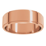 14K Rose Gold 6 mm Stepped-Edge Flat Band Size 11