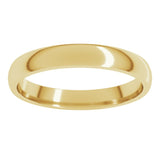 18K Yellow Gold 3 mm Lightweight Comfort-Fit Half Round Band Size 10