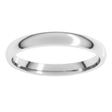 14K White Gold 2.5 mm Lightweight Comfort-Fit Half Round Band Size 4