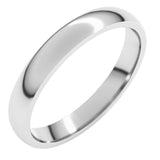 Sterling Silver 3 mm Lightweight Comfort-Fit Half Round Band Size 8.5