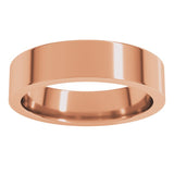 14K Rose Gold 5 mm Comfort-Fit Flat Band Size 8.5