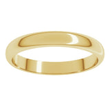 14K Yellow Gold 3 mm Half Round Band Size 3