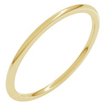14K Yellow Gold 1 mm Lightweight Comfort-Fit Half Round Band Size 3.5