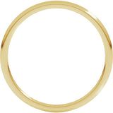 14K Yellow Gold 1 mm Lightweight Comfort-Fit Half Round Band Size 3.5