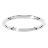 14K White Gold 1.5 mm Lightweight Comfort-Fit Half Round Band Size 5.5