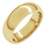 10K Yellow Gold 6 mm Comfort-Fit Half Round Band Size 13.5