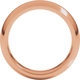 14K Rose Gold 6 mm Comfort-Fit Half Round Band Size 8.5