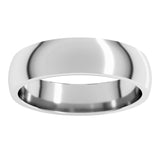 Sterling Silver 5 mm Lightweight Comfort-Fit Half Round Band Size 9.5