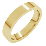 14K Yellow Gold 4 mm Comfort-Fit Flat Band Size 3.5