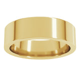 14K Yellow Gold 6 mm Comfort-Fit Flat Band Size 8