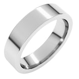 14K White Gold 5 mm Comfort-Fit Flat Band Size 6