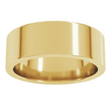 14K Yellow Gold 7 mm Comfort-Fit Flat Band Size 11.5