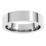 14K White Gold 5 mm Comfort-Fit Flat Band Size 9.5