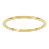 14K Yellow Gold 1 mm Lightweight Comfort-Fit Half Round Band Size 4.5