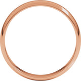 14K Rose Gold 4 mm Lightweight Half Round Band Size 11