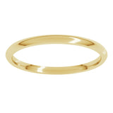 18K Yellow Gold 1.5 mm Lightweight Comfort-Fit Half Round Band Size 4