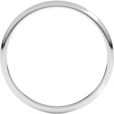 14K White Gold 1.5 mm Lightweight Half Round Band Size 11